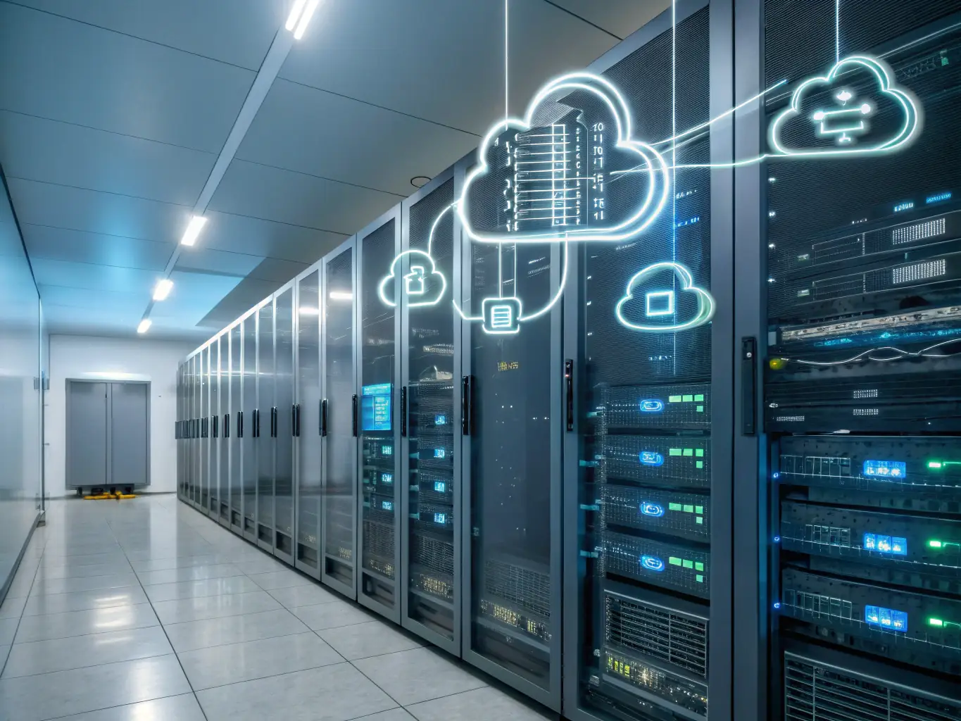 A visual representation of data flowing seamlessly between SEAGATE EXOS drives in a server environment, emphasizing the efficiency and speed of data transfer.